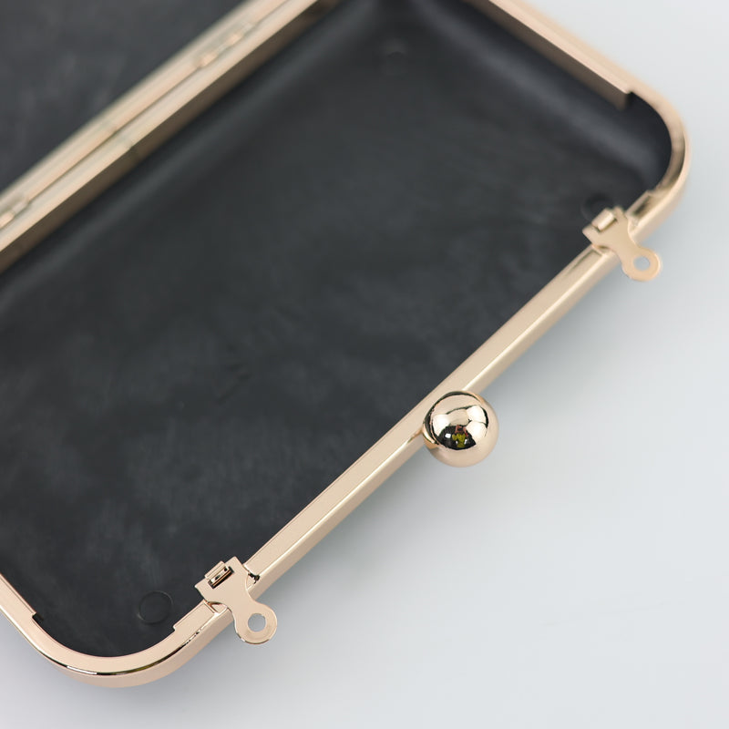 8 inch Gold Minaudiere Clamshell Clutch Frame Wholesale | SUPPLY4BAG