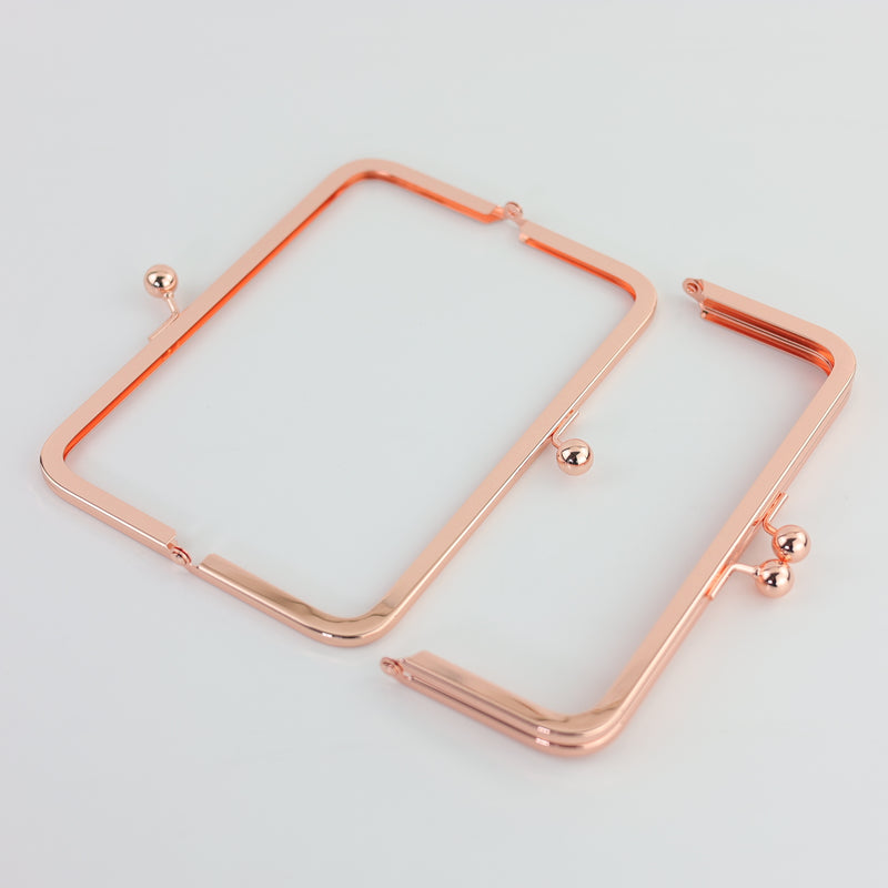 8 x 3 inch Rose Gold Metal Purse Frame WHOLESALE | SUPPLY4BAG