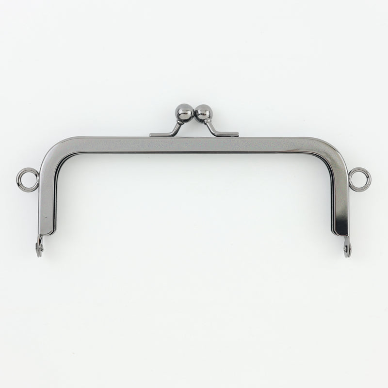 6 x 2.5 inch Kisslock Gunmetal Purse Frame with O Rings | SUPPLY4BAG