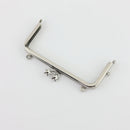 4 7/8 x 2 1/8 inch Star Clasp Silver Metal Purse Frame | SUPPLY4BAG