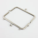 4 7/8 x 2 1/8 inch Star Clasp Silver Metal Purse Frame | SUPPLY4BAG