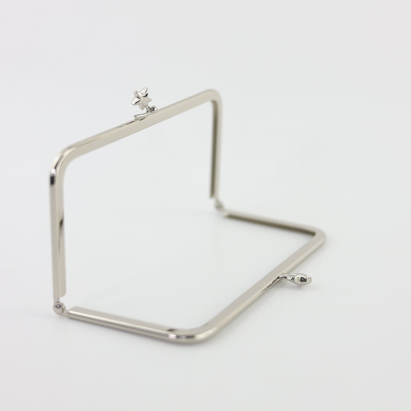 6 x 3 inch - Star Clasp - Silver Metal Purse Frame | SUPPLY4BAG