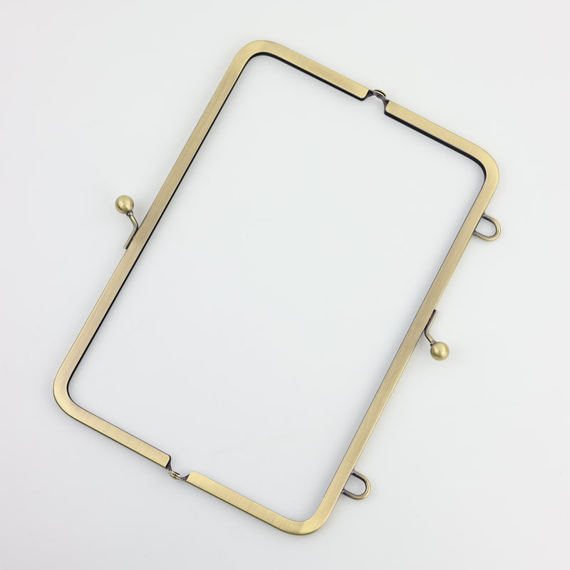 10 x 3.5 inch Kisslock Antique Brass Metal Purse Frame | SUPPLY4BAG