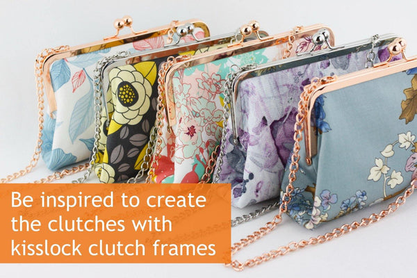 clutch, purse, kisslock clutch, rose gold clutch, clutch frame, kisslock purse frame