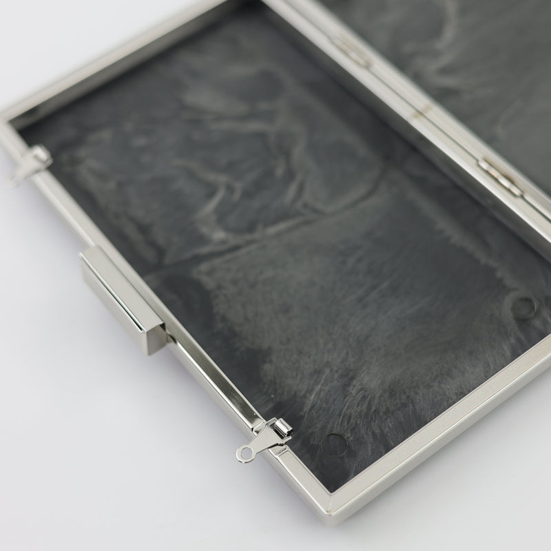 8 inch Silver Minaudiere Clamshell Clutch Frame Wholesale | SUPPLY4BAG
