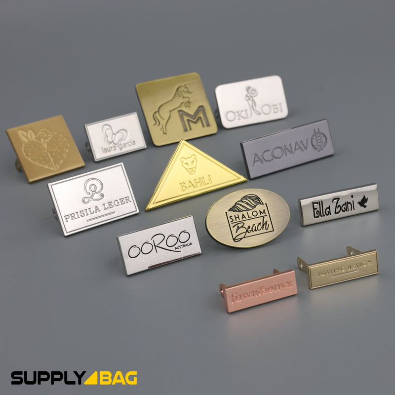 Source High Quality Custom Metal plate brand name Logo Labels for Handbag  Logo engraved metal nameplate Tags metal logo for handbag on m.