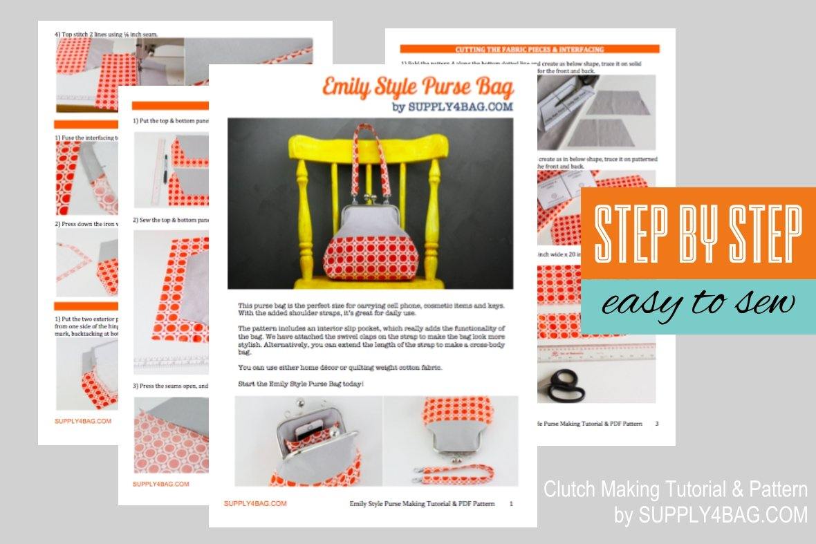 Emily Frame Purse Bag Making Tutorial PDF Pattern | SUPPLY4BAG