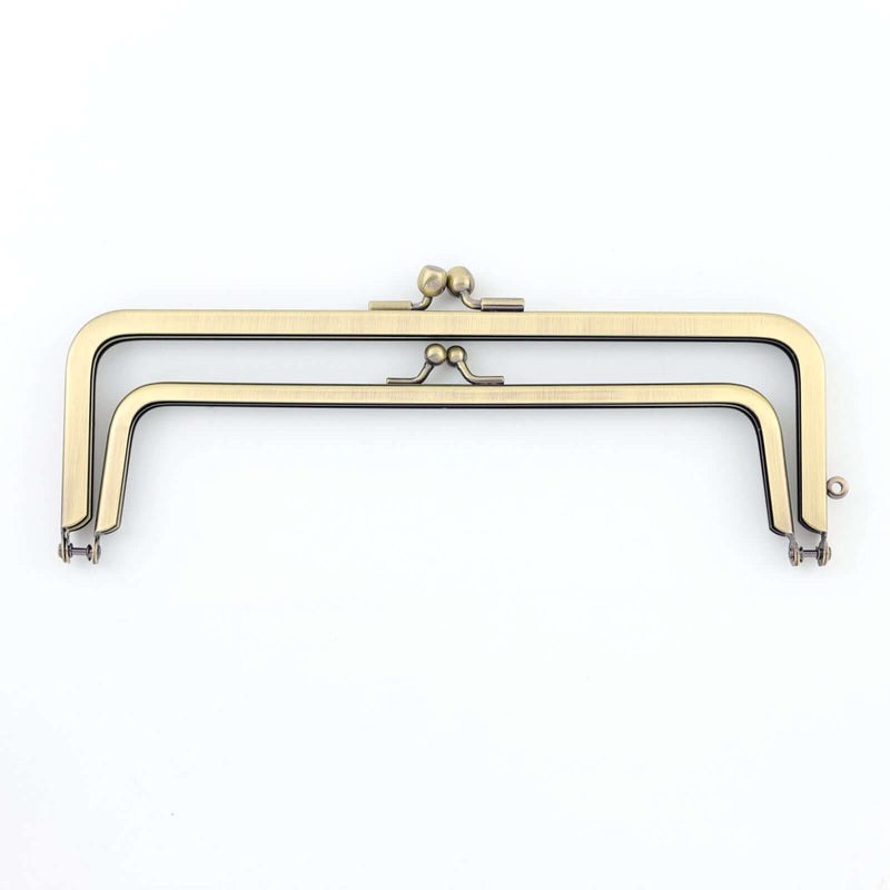 8 inch Double Kisslock Antique Brass Metal Purse Frame | SUPPLY4BAG