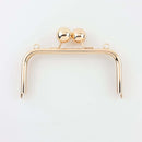 6 1/4 x 3 inch - Light Rose Gold Metal Purse Frame with O Rings