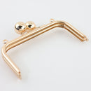 6 1/4 x 3 inch - Light Rose Gold Metal Purse Frame with O Rings