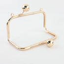 6 1/4 x 3 inch - Light Rose Gold Metal Purse Frame with O Rings