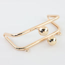 6 1/4 x 3 inch - Light Rose Gold Metal Purse Frame with O Rings