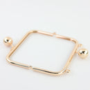 6 1/4 x 3 inch - Light Rose Gold Metal Purse Frame with O Rings