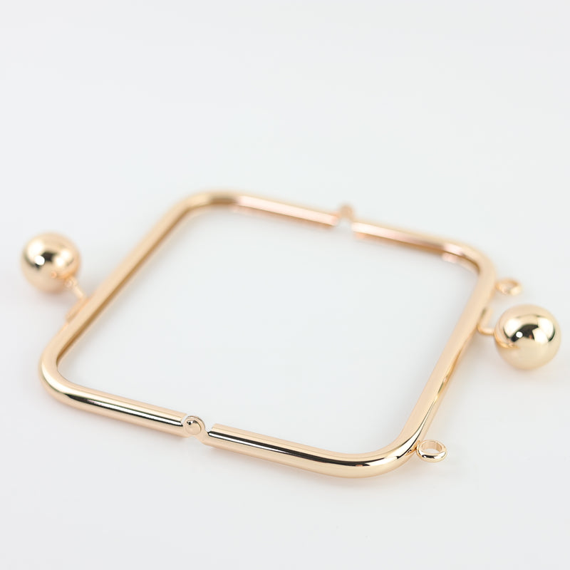 6 1/4 x 3 inch - Light Rose Gold Metal Purse Frame with O Rings