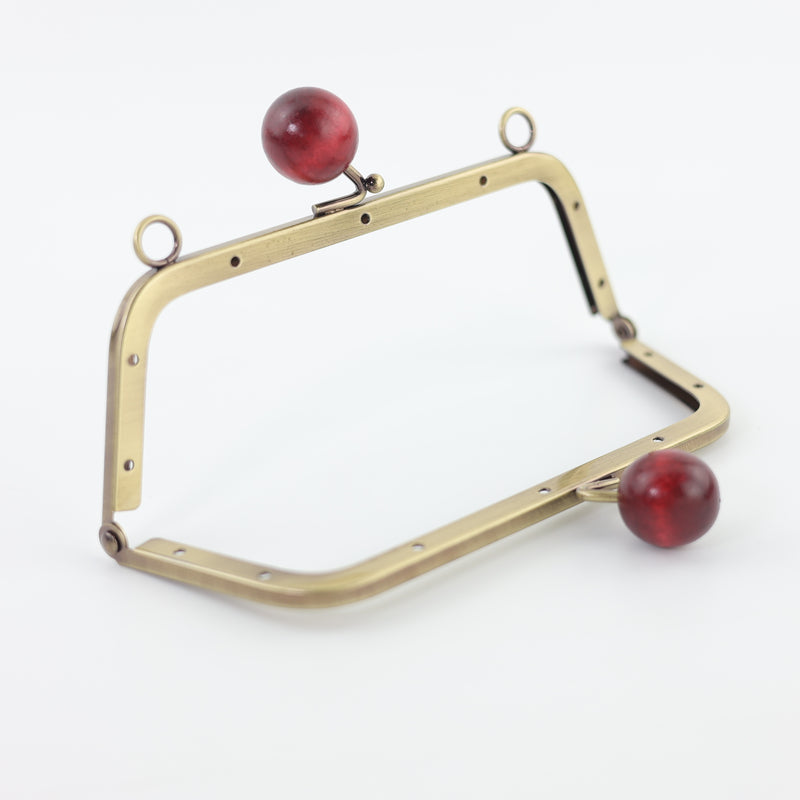 7 x 2 1/2 inch - Kisslock Antique Brass Metal Purse Frame | SUPPLY4BAG