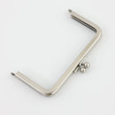 4 x 2 1/4 inch Brushed Silver Kisslock Metal Purse Frame | SUPPLY4BAG