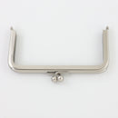 4 x 2 1/4 inch Brushed Silver Kisslock Metal Purse Frame | SUPPLY4BAG