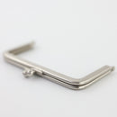 4 x 2 1/4 inch Brushed Silver Kisslock Metal Purse Frame | SUPPLY4BAG