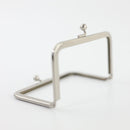 4 x 2 1/4 inch Brushed Silver Kisslock Metal Purse Frame | SUPPLY4BAG
