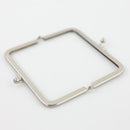 4 x 2 1/4 inch Brushed Silver Kisslock Metal Purse Frame | SUPPLY4BAG