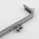 6 x 2.5 inch Kisslock Gunmetal Purse Frame with O Rings | SUPPLY4BAG