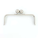 9.5 x 3.5 inch Huge Ball Brushed Silver Metal Purse Frame | SUPPLY4BAG