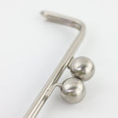 9.5 x 3.5 inch Huge Ball Brushed Silver Metal Purse Frame | SUPPLY4BAG
