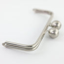 9.5 x 3.5 inch Huge Ball Brushed Silver Metal Purse Frame | SUPPLY4BAG