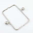 9.5 x 3.5 inch Huge Ball Brushed Silver Metal Purse Frame | SUPPLY4BAG