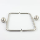 9.5 x 3.5 inch Huge Ball Brushed Silver Metal Purse Frame | SUPPLY4BAG
