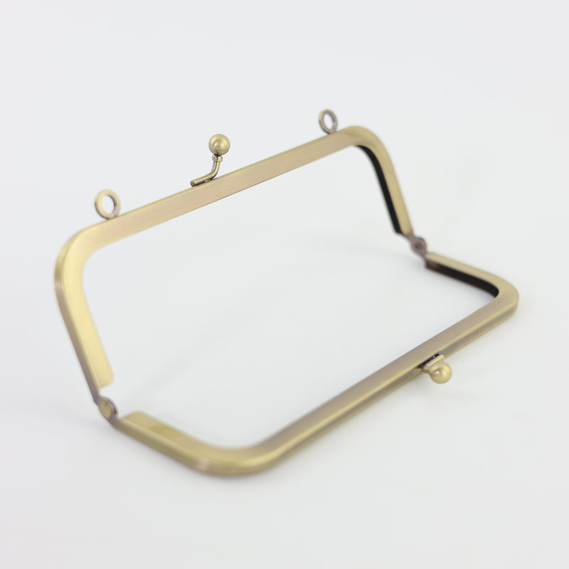 7 x 2.5 inch Kisslock Antique Brass Metal Purse Frame | SUPPLY4BAG