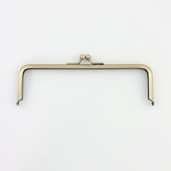 7.5 x 2.5 inch Kisslock Antique Brass Metal Purse Frame | SUPPLY4BAG