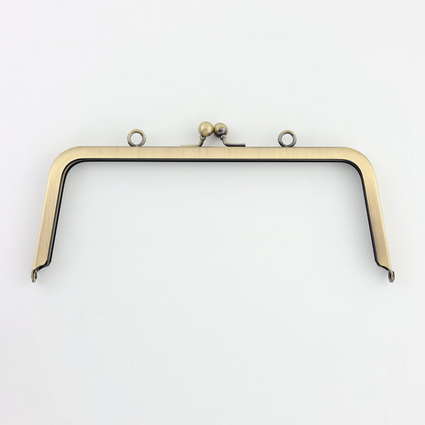8 1/2 x 3 1/4 inch - Antique Brass Trapezoid Shape Metal Purse Frame