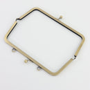 8 1/2 x 3 1/4 inch - Antique Brass Trapezoid Shape Metal Purse Frame