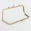 8 1/2 x 3 1/4 inch - Antique Brass Trapezoid Shape Metal Purse Frame
