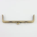 8 1/2 x 3 1/4 inch - Antique Brass Trapezoid Shape Metal Purse Frame
