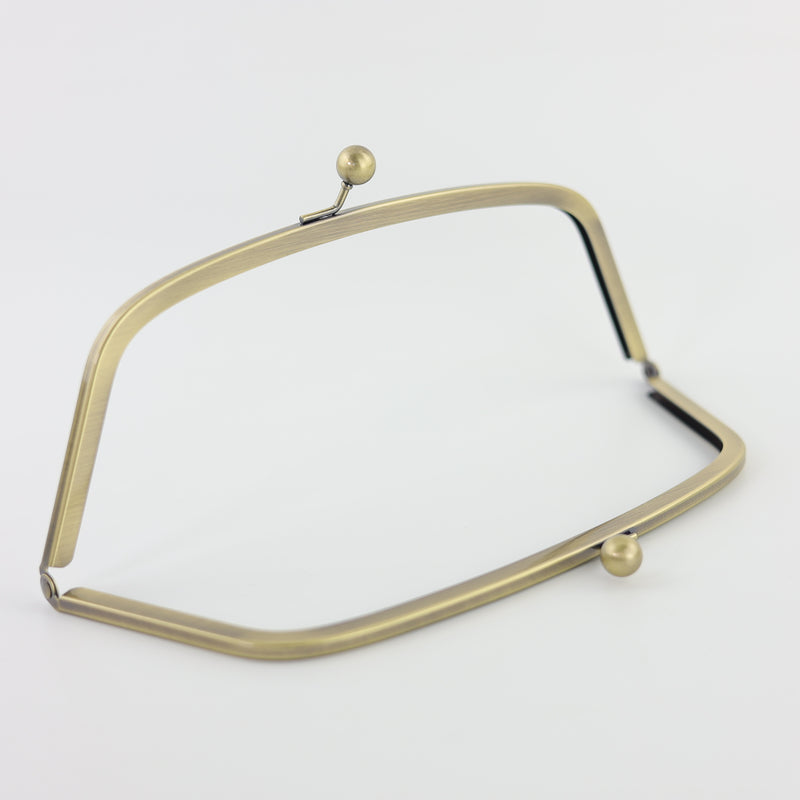 10 1/4 x 3 3/4 inch - Antique Brass Arch Shape Metal Purse Frame