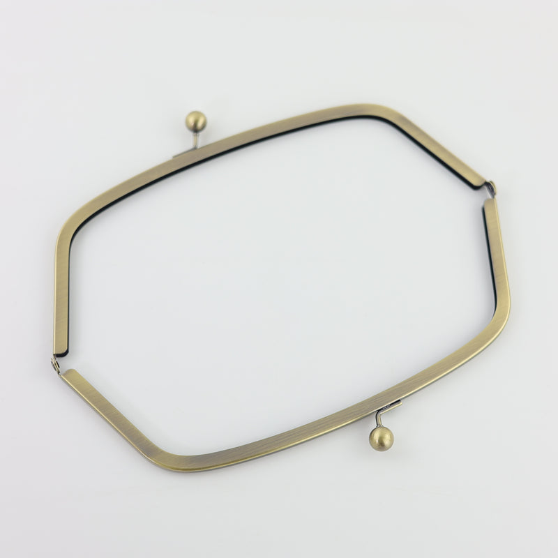 10 1/4 x 3 3/4 inch - Antique Brass Arch Shape Metal Purse Frame