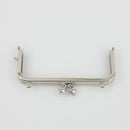 4 7/8 x 2 1/8 inch Star Clasp Silver Metal Purse Frame | SUPPLY4BAG
