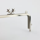 4 7/8 x 2 1/8 inch Star Clasp Silver Metal Purse Frame | SUPPLY4BAG