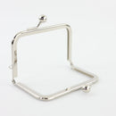4 x 2 3/4 inch - Silver Metal Purse Frame | SUPPLY4BAG