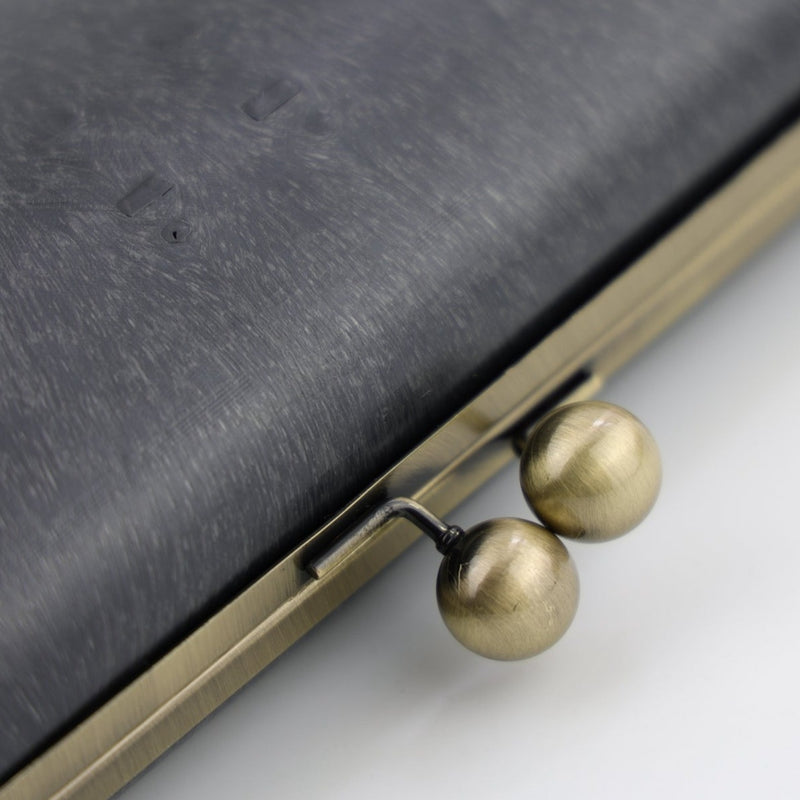 9.5 x 4 inch - Ball Closure - Antique Brass Large Clamshell Clutch Box Frame | SUPPLY4BAG