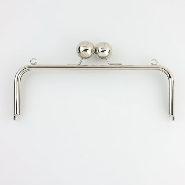10 x 3.5 inch Kisslock Silver Metal Purse Frame | SUPPLY4BAG