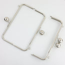 10 x 3.5 inch Kisslock Silver Metal Purse Frame | SUPPLY4BAG