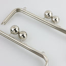 10 x 3.5 inch Kisslock Silver Metal Purse Frame | SUPPLY4BAG