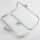 10 x 3.5 inch Kisslock Silver Metal Purse Frame | SUPPLY4BAG