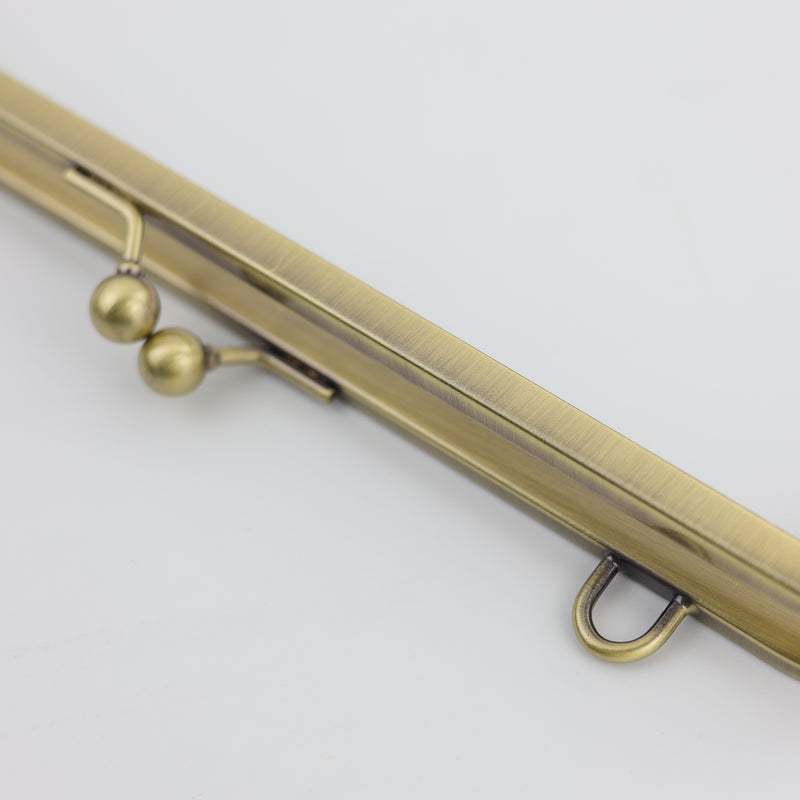 10 x 3.5 inch Kisslock Antique Brass Metal Purse Frame | SUPPLY4BAG